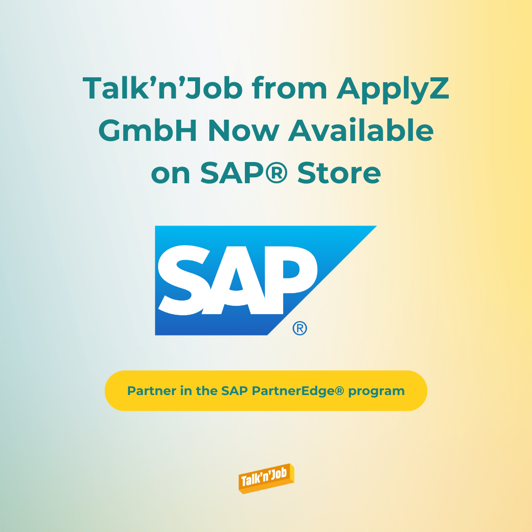 Talk’n’Job von ApplyZ GmbH jetzt im SAP® Store verfügbar