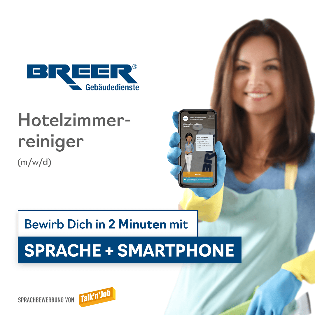 Kosten pro Bewerbung auf 30 Euro gesenkt: Breer Gebäudedienste setzt auf Talk’n’Job