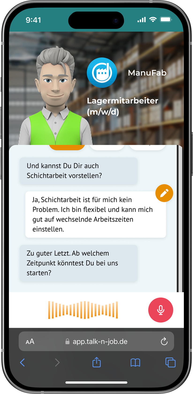 Talk'n'Job's Chat for Logistics