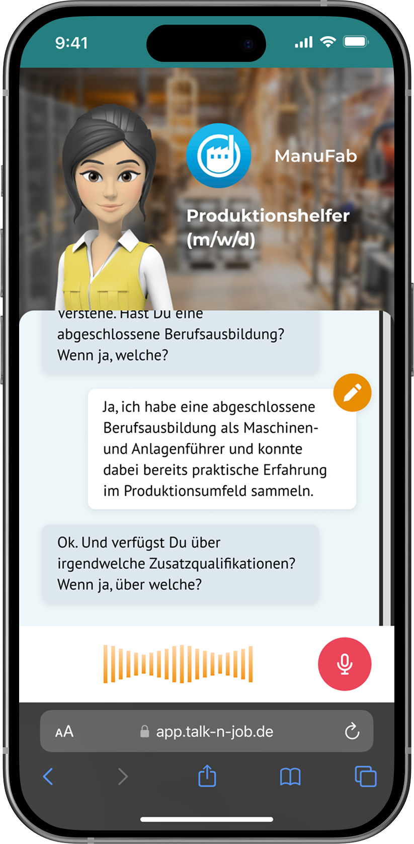 Talk'n'Job's Chat for Logistics